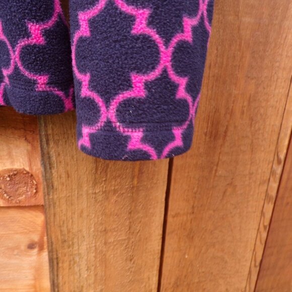 Talbots Women's Full-Zip Fleece Jacket Size M Long Sleeve Zip Pockets Blue Pink - Picture 4 of 9